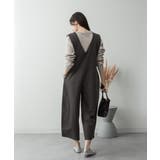 ミニ裏毛ディープVネックコットンジャンプスーツ | atONE | 詳細画像21