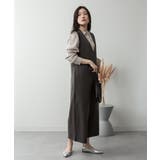 ミニ裏毛ディープVネックコットンジャンプスーツ | atONE | 詳細画像26