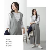 ミニ裏毛ディープVネックコットンジャンプスーツ | atONE | 詳細画像2