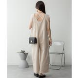 ミニ裏毛ディープVネックコットンジャンプスーツ | atONE | 詳細画像33