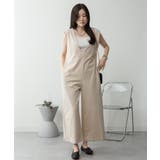 ミニ裏毛ディープVネックコットンジャンプスーツ | atONE | 詳細画像35