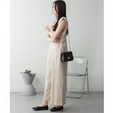 ミニ裏毛ディープVネックコットンジャンプスーツ | atONE | 詳細画像36