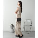 ミニ裏毛ディープVネックコットンジャンプスーツ | atONE | 詳細画像37