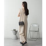 ミニ裏毛ディープVネックコットンジャンプスーツ | atONE | 詳細画像38