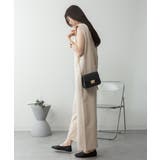 ミニ裏毛ディープVネックコットンジャンプスーツ | atONE | 詳細画像39