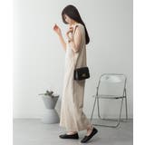 ミニ裏毛ディープVネックコットンジャンプスーツ | atONE | 詳細画像40