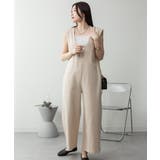 ミニ裏毛ディープVネックコットンジャンプスーツ | atONE | 詳細画像42