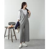 ミニ裏毛ディープVネックコットンジャンプスーツ | atONE | 詳細画像46