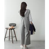 ミニ裏毛ディープVネックコットンジャンプスーツ | atONE | 詳細画像48