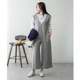 ミニ裏毛ディープVネックコットンジャンプスーツ | atONE | 詳細画像52