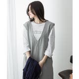 ミニ裏毛ディープVネックコットンジャンプスーツ | atONE | 詳細画像54