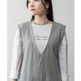 ミニ裏毛ディープVネックコットンジャンプスーツ | atONE | 詳細画像60