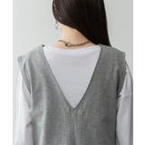 ミニ裏毛ディープVネックコットンジャンプスーツ | atONE | 詳細画像61