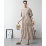 ドロストシャーリングVネックワンピース | atONE | 詳細画像3 