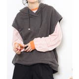 チャコールグレー | ミニ裏毛ノースリーブパーカー | atONE