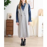 ミニ裏毛ノーカラーリラックスロングベスト | atONE | 詳細画像16 