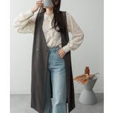 ミニ裏毛ノーカラーリラックスロングベスト | atONE | 詳細画像28 