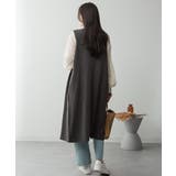 ミニ裏毛ノーカラーリラックスロングベスト | atONE | 詳細画像34 