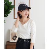 Vネック七分袖プルオーバー | atONE | 詳細画像5 