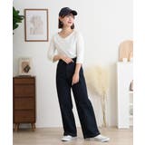 Vネック七分袖プルオーバー | atONE | 詳細画像8 