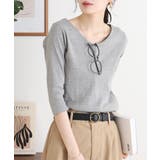 Vネック七分袖プルオーバー | atONE | 詳細画像11 