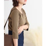 Vネック七分袖プルオーバー | atONE | 詳細画像15 