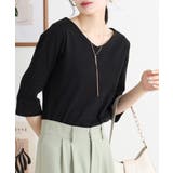 Vネック七分袖プルオーバー | atONE | 詳細画像17 