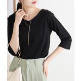 Vネック七分袖プルオーバー | atONE | 詳細画像18 