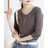 Vネック七分袖プルオーバー | atONE | 詳細画像1 