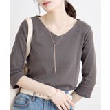 Vネック七分袖プルオーバー | atONE | 詳細画像3 