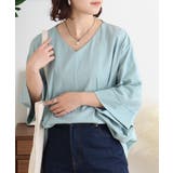 Vネック7分袖ドルマンTシャツ | atONE | 詳細画像5 