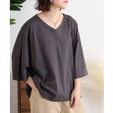 Vネック7分袖ドルマンTシャツ | atONE | 詳細画像12 
