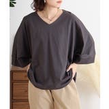 Vネック7分袖ドルマンTシャツ | atONE | 詳細画像13 