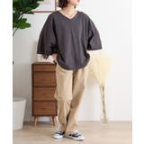 Vネック7分袖ドルマンTシャツ | atONE | 詳細画像14 
