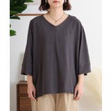 Vネック7分袖ドルマンTシャツ | atONE | 詳細画像18 