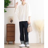 Vネック7分袖ドルマンTシャツ | atONE | 詳細画像4 