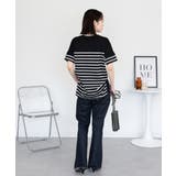 パネルボーダー風半袖トップス | atONE | 詳細画像14