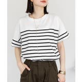 パネルボーダー風半袖トップス | atONE | 詳細画像15