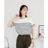 パネルボーダー風半袖トップス | atONE | 詳細画像18