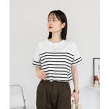 パネルボーダー風半袖トップス | atONE | 詳細画像19
