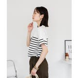 パネルボーダー風半袖トップス | atONE | 詳細画像20