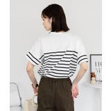 パネルボーダー風半袖トップス | atONE | 詳細画像22