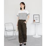 パネルボーダー風半袖トップス | atONE | 詳細画像23