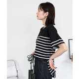 パネルボーダー風半袖トップス | atONE | 詳細画像6