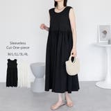 ブラック | ノースリーブカットワンピース | atONE