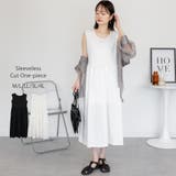 オフホワイト | ノースリーブカットワンピース | atONE