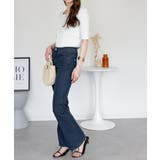 スクエアネック5分袖コットンリブTシャツ | atONE | 詳細画像11 