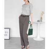 スクエアネック5分袖コットンリブTシャツ | atONE | 詳細画像17 