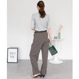 スクエアネック5分袖コットンリブTシャツ | atONE | 詳細画像18 