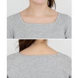 スクエアネック5分袖コットンリブTシャツ | atONE | 詳細画像23 